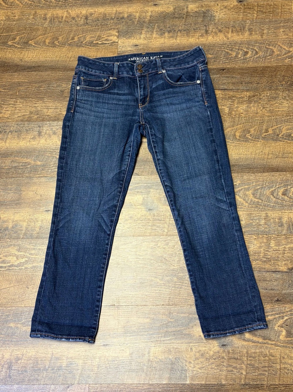 2013 American Eagle Low Rise Artist Crop Jeans Womens 8 Blue Denim Y2K Indie
